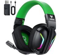 WESEARY WG1 Cascos Gaming Inalambricos, Auriculares Gaming Inalambricos para PS5, PS4, PC, Switch, Sonido Estéreo Auriculares Gaming con Microfono, Cascos con Luz LED, Duración 50Hr+