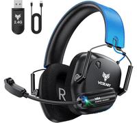 WESEARY WG4 Cascos Gaming Inalambricos, Auriculares Gaming de 2.4G para PS5, PS4, PC, Switch, Mobile, Sonido Estéreo Auriculares con Microfono, Duración 45Hr+