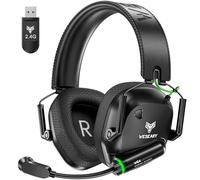 WESEARY WG4 Cascos Gaming Inalambricos, Auriculares Gaming de 2.4G para PS5, PS4, PC, Switch, Mobile, Sonido Estéreo Auriculares con Microfono, Cascos da Gaming con Luz LED, Duración 45Hr+