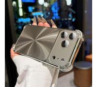 Weseecase Quad-Corner Drop-Proof CD-Texture Case Cover for iPhone 17 Pro MAX, Electroplated Four-Corner Shockproof Protective Case with Full Camera Protection (Gray,15Promax)