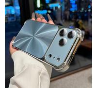 Weseecase Quad-Corner Drop-Proof CD-Texture Case Cover for iPhone 17 Pro MAX, Electroplated Four-Corner Shockproof Protective Case with Full Camera Protection (Blue,16)