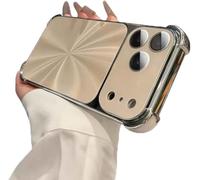 Weseecase Quad-Corner Drop-Proof CD-Texture Case for iPhone 17 Pro MAX, CD-Pattern Electroplated Four-Corner Shockproof Case with Lens Protector (Gold,17)