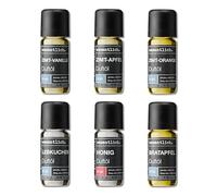 wesentlich. Juego de aceites aromáticos, composiciones armónicas para quemadores, difusores y velas: canela, vainilla, manzana, naranja, pan de jengibre, miel, manzana al horno