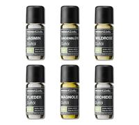 wesentlich. Juego de aceites aromáticos, composiciones aromáticas armónicas para quemadores, difusores y velas - jazmín, flor de tilo, rosa, lila, magnolia, orquídea