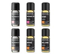 wesentlich. Juego de aceites aromáticos, composiciones aromáticas armoniosas para quemadores, difusores y velas - Waldmeister, té blanco, kiwi, cereza, pera, melón