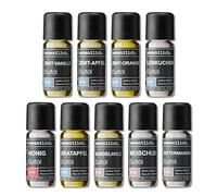 wesentlich. Juego de aceites aromáticos, composiciones aromáticas armoniosas para quemadores, difusores y velas: canela, vainilla, canela, manzana canela, naranja canela, pan de jengibre, miel,