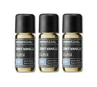 wesentlich. Juego de aceites aromáticos, composiciones aromáticas armoniosas para quemadores, difusores y velas, juego de 3 unidades, canela y vainilla