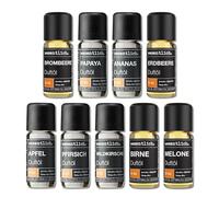 wesentlich. Juego de aceites aromáticos, composiciones aromáticas armoniosas para quemadores, difusores y velas: mora, papaya, piña, fresa, manzana, melocotón, cereza, pera, melón