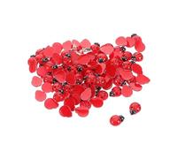 WESIEVYA 100 Piezas Figuras Pequeñas de Resina Mariquitas y Escarabajos Accesorios DIY para Micro Paisajes Decorativos Casa Muñecas Jardín