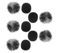 WESIEVYA 10piezas Parabrisas De Micrófono Furry Para Reducción De Ruido Juego De Protección Wind Muff De Algodón Para Micrófonos Lavalier y Auriculares Para Grabaciones Exteriores y