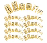WESIEVYA 120 piezas de joyería para rastas: adornos de metal para el cabello para mujeres - Accesorios para rastas - Trenzas doradas, espirales y anillos decorativos