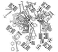 WESIEVYA 18 Piezas Juego de Sujetacuerdas para Guitarra Eléctrica, Retenedores de Cuerda Metálicos Cromados, Guía de Cuerdas con Tornillos para Repuesto, Accesorios para Guitarra, Montaje