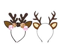 WESIEVYA 2 Diademas Navideñas De Astas De Ciervo Decoración Navideña Tocado De Navidad Hecho De No Tejido De Navidad