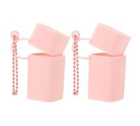 WESIEVYA 2 llaveros de Silicona para pintalabios, Funda de Viaje con Cadena de Cuentas para Bolso, Funda Protectora para bálsamo Labial para San Valentín, Color Rosa.