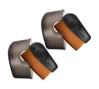 WESIEVYA 2 piezas Brochas de Maquillaje Ovaladas para Base Cerdas de Alta Densidad y Funda Protectora Aplicador Suave para Polvo y Maquillaje Portátiles para Tocadores