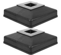 WESIEVYA 2 Piezas de Piezas de Valla de Vinilo Negro de Plástico Diseño Modular Que Mejora la Decoración, Cubierta de Poste Dividido para Uso en Barandillas y Escaleras