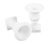 WESIEVYA 2 Piezas Mini Jardineras de Urna para Casa de Muñecas Diseño de Columna Romana, Accesorio Decorativo Detallado para Coleccionistas y Escenas de Boda Románticas