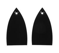 WESIEVYA 2 tapas de aluminio para la abertura del alma de la guitarra, placas para el mástil y la pala, fácil instalación para músicos y luthiers, mejora tu instrumento (negro).