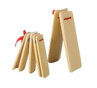 WESIEVYA 2piezas Bamboo Castanets for Children Premium Percussion Instruments for Music Education and Family Interaction Khaki