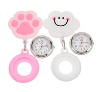 WESIEVYA 2piezas Reloj De Bolsillo para Enfermera De Silicona Reloj Retráctil con Clip Trasero Diseño Adorable para Auxiliar De Enfermería Resistente y Fácil De Usar