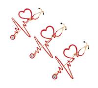 WESIEVYA 3 piezas Broche Enfermera Diseño Creativa Estetoscopio Pin Decorativo Médico para Ropa Accesorio Regalo para Doctor y Estudiante de Medicina