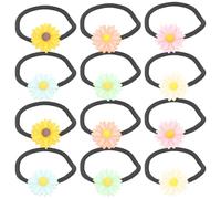 WESIEVYA 30 Lazos Elásticos Pelo Mujer Diseño de Margaritas, Material Plástico y Resina, para Cabello Medio o Grueso, Accesorios para Fiesta y Uso Diario