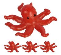 WESIEVYA 4 Piezas Figura de Pulpo Mini Realista Modelo Decorativo de Pulpo de PVC Resistente al Desgaste para Decoración de Escritorio y Paisajismo Marino