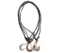 WESIEVYA 4piezas Collar de Anzuelo Maorí Étnico de Resina Colgante de Anzuelo para Hombres y Mujeres Joyas Indígenas Cuello Recuerdos de Viaje y Uso Diario
