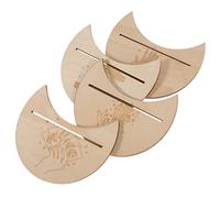 WESIEVYA 4piezas Soporte De Madera para Tarjetas De Tarot Forma De Luna Accesorios para Adivinación y Decoración De Base Estable y Portátil para De Tarot