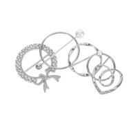 WESIEVYA 5 piezas Clip de Metal para Bufandas con Perlas y Strass de Hebillas Nudo para Pañuelos de Seda Cinturones y Ropa Accesorio Decorativo y Seguro para Mujer