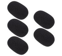 WESIEVYA 5 Protectores Antiviento para Micrófonos de Cuello de Cisne Negros, Funda de Esponja Transpirable Que Protege Micrófono para Presentaciones y Entrevistas