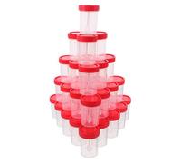 WESIEVYA 50 piezas Unidades de Vasos Plásticos para Muestras con Tapa Contenedores Seguros para Heces y Líquidos Diseño Compacto para Laboratorio y Pruebas Clínicas Color Color Aleatorio