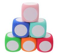 WESIEVYA 6 Dados borrables en Blanco - Cubos de Espuma de 6 cm para la enseñanza y la Vuelta al Cole - Bloques de Dados para Escribir para la Actividad sensorial Escolar de educación física