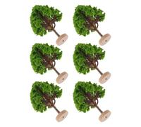 WESIEVYA 6 Piezas de Mini Árboles de Plástico Verde con Base para Jardín de Hadas y Maquetas, Diseño Realista, Decorativos, Resistentes y Reutilizables