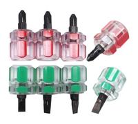 WESIEVYA 8 Piezas Kit de Destornilladores de Cabeza Plana y Cruz Mini para Reparación Mango Corto, Diseño Ligero y Materiales de Plástico y Metal, Adecuado para Mantenimiento Electrónico