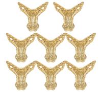WESIEVYA 8piezas Patas de Muebles Doradas Estilo Vintage Protectores Metálicos para Esquinas de Cajas Joyeros Soporte Decorativo Resistente y Elegante