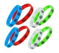 WESIEVYA 8piezas Pulseras Fútbol De Silicona Elásticas De Muñequeras Compactas Para Regalos Futbolistas y Eventos