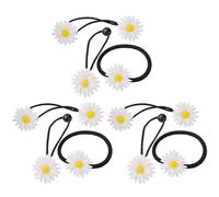 WESIEVYA 9 Gomas Elásticas Cabello Flores Margaritas, Accesorios Cabello para Mujer, Set de 9 Piezas, Elásticos Resistentes y Cómodos para Uso Diario y Fiestas Estilo Varios estilos