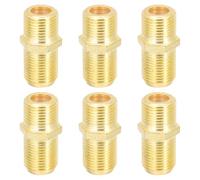 WESIEVYA Adaptador Coaxial Tipo F Dorado para Cable Rg6, Conector Hembra a Hembra Metálico, Ligero y Resistente para Cable de TV, Paquete de 6 Unidades