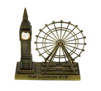 WESIEVYA Adorno Metálico Dorado Eye de Londres en Aleación de Zinc, Versátil Hogar o Gabinete como Recuerdo de Inglaterra