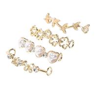 WESIEVYA Adornos para Zapatos Clip 4 Piezas Corazón Perla Lazo Metálico Flor de Cerezo Ahuecada y Doble Moño Accesorios para Zapatillas Casual y Deportivas Decoración Reutilizable para