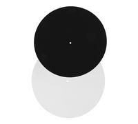 WESIEVYA Alfombrilla Antideslizante De Fieltro 2 Cm Para Tocadiscos, Antivibración y Antiestática, Protector Para Discos De Vinilo, Accesorio Para Plato Giratorio Color Negro y Blanco, Set De 2 Piezas