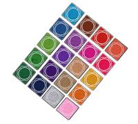 WESIEVYA Almohadillas de Tinta Casera Tamaño 4x4cm Juego de 20 Base de Agua para Scrapbooking y Sellos Ideales para Manualidades DIY y Técnicas Directas sobre Papel