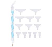 WESIEVYA Bolígrafo para Pintura de Gemas de Plástico Punta Recta y Curva Juego Combinado de 3-15 Gemas Herramienta Práctica para Artesanía DIY y Manicura Tamaño Compacto y Ergonómico