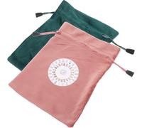 WESIEVYA Bolsas para Cartas del Tarot 2 Piezas de Terciopelo Marrón y Verde Cordón, Tamaño Pequeño, Bolsa Portátil de Almacenamiento Multifuncional para Oráculo y Juegos de Mesa en Hogar
