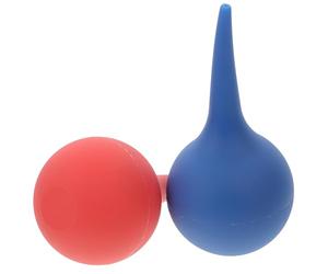 WESIEVYA Bombillas de Succión para Oídos 75 Ml, 2 Unidades (azul y Rojo), Limpiadores de Oídos de Goma, Herramienta Manual para Eliminación de Cera, Uso Seguro y Reutilizable