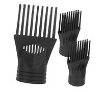 WESIEVYA Boquillas de Peine de Plástico para Secador de Pelo 3piezas Accesorio Concentrador para Peinado Profesional Cómodo y Resistente Color Negro