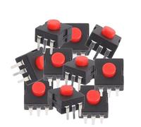 WESIEVYA Botón Pulsador Rojo Interruptor Cuadrado de 3 para Linterna Material y Nylon, Paquete de 20 Piezas para Uso Doméstico y Componentes Eléctricos