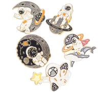 WESIEVYA Broche de Astronauta Esmaltado Pequeño 5 Piezas, Alfiler de Solapa para Mujer y Hombre, Accesorio Decorativo para Ropa, Mochila y Sombreros, Broches para Ropa Resistentes