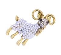 WESIEVYA Broche de Solapa con Perlas y Forma de Oveja Pin Animal Delicado para Abrigo Bufanda Sombrero y Mochila Accesorio Femenino Original para Ropa
